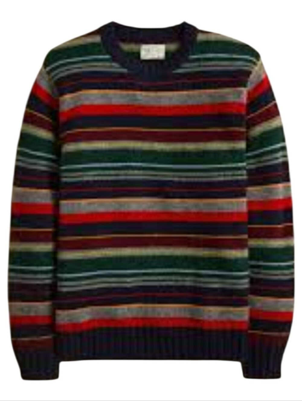 J. Crew Multi Striped 100% Lambswool Mens Sweater S